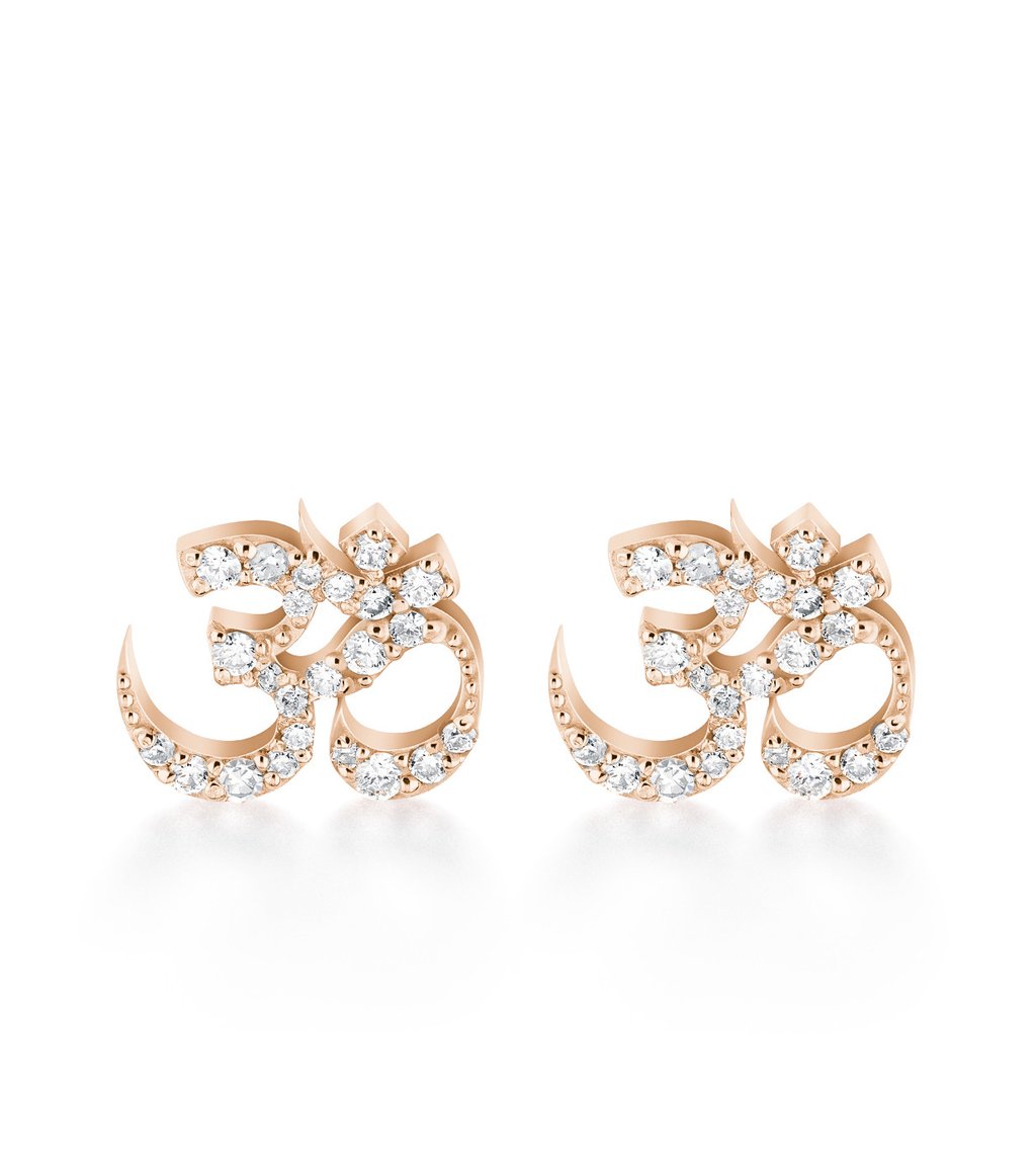 Petite Om Diamond Earrings Gold